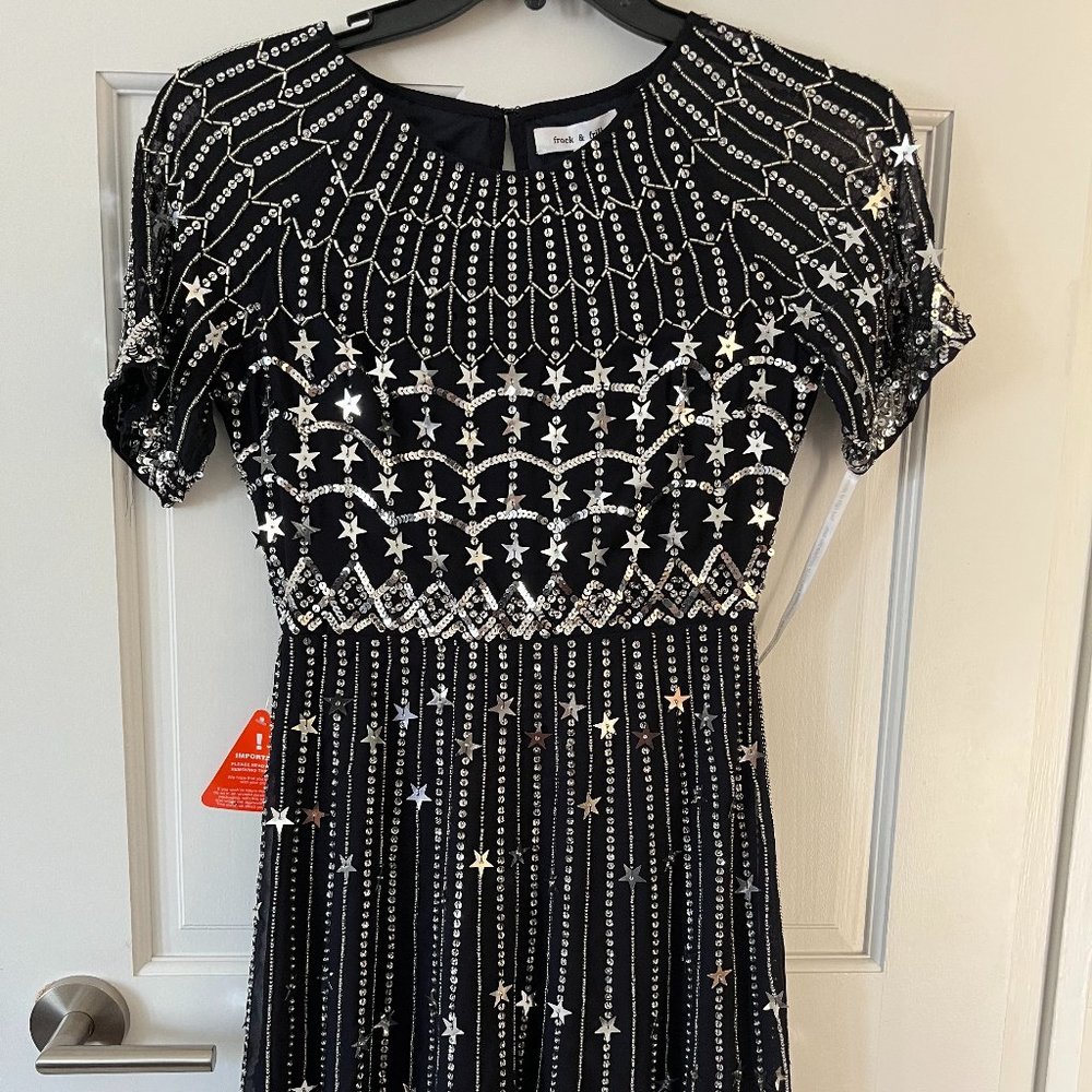 Beaded Sparkle Star Dress Short Sleeve